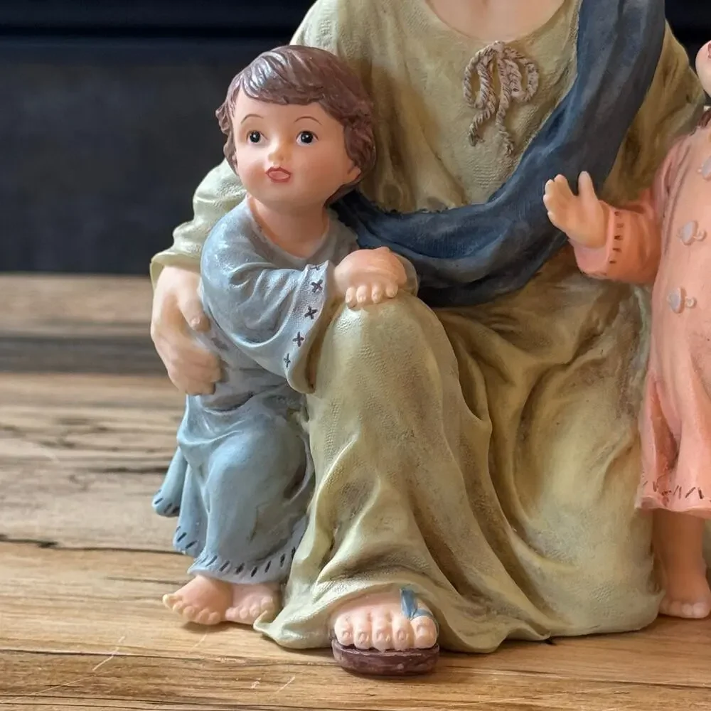 Vintage 1999 House of Lloyd Jesus and the Children Resin Figurine 230062 NIB